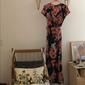 Floral maxi wrap dress